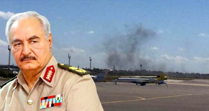 Darbeci Hafter'in hava saldırısı nedeniyle Mitiga Havalimanı'ndaki uçuşlar durduruldu