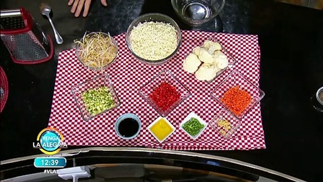 Receta saludable de arroz frito de coliflor. | Venga La Alegría