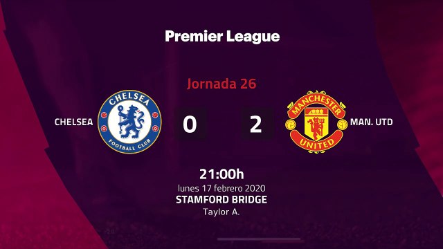 Resumen partido entre Chelsea y Man. Utd Jornada 26 Premier League