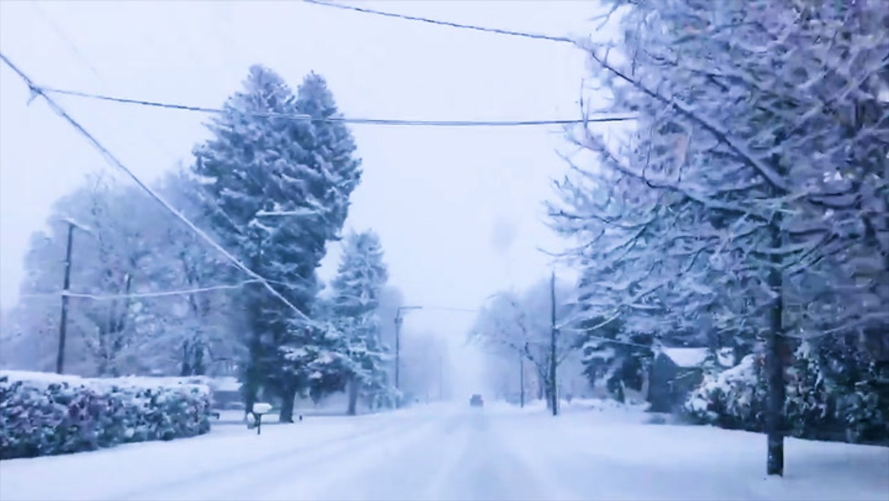 A snowy drive to work