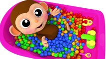 Learn Colors Baby Monkey Bath Time Bunny Mold Finger Family Song for Kid Children