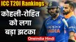 Virat Kohli slips to 10th, KL Rahul, Rohit Sharma static in ICC T20I rankings | वनइंडिया हिंदी