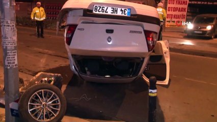 Bağdat Caddesi'nde Bir Otomobil Takla Attı