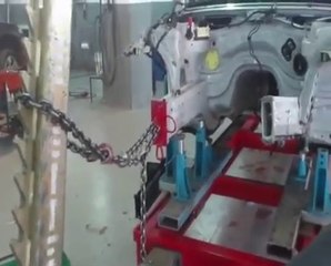 BMW E60 FRONT CRASH REPAIR ON A CELETTE BENCH
