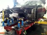BMW 530 collision repair @ Richard's bodyshop, Chicago on a Celette frame machine with Celette jigs