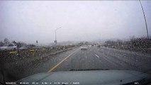 Distracted Driver Sends Tire into the Opposite Lane