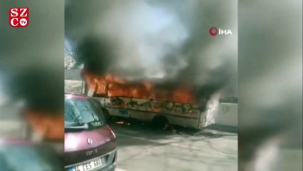 İstanbul’da otobüs alev alev yandı