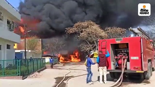 पनकी में केमिकल फैक्ट्री में लगी भीषण आग, मौके पर दमकल की 12 गाड़ियां आग बुझाने में जुटीं