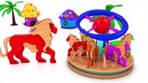 Learn Colors With Animal - Wrong Keys Elephant Train Toys For Kids -Colors Cages wooden Animals Matching Game Train tracks Set