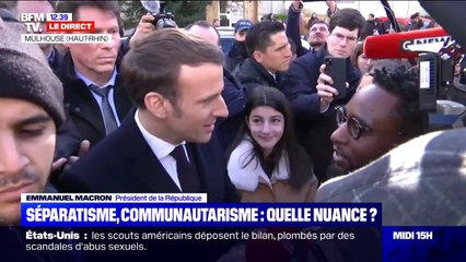 En déplacement à Mulhouse, Emmanuel Macron affirme être "en dehors du game" des municipales