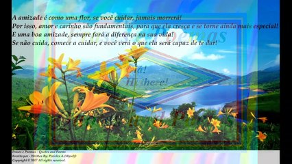 A amizade é como uma flor, se você cuidar, jamais morrerá! [Frases e Poemas]