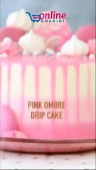 Pink Ombre Drip Layer Cake-Pink ombre