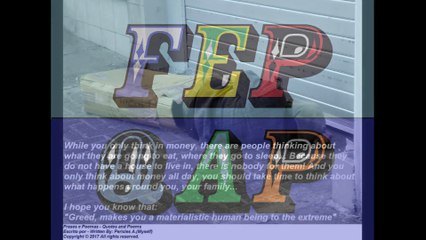 While you only think in money, there are people thinking... (Reflexion) [Quotes and Poems]