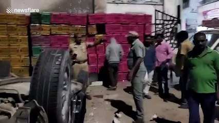 One dead after speeding car plummets off overpass in southern India