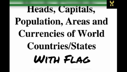 Head,capital,populations,area,currencies,flag,prime miniter and densty of the world country part 1