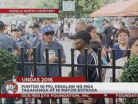 Puntod ni FPJ, dinalaw ng mga tagahanga at ni Mayor Estrada