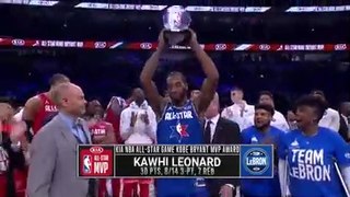 Kawhi Leonard Wins Kobe Bryant MVP Award 2020 NBA All-Star Game