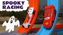 Hot Wheels Spooky Funlings Race Halloween with Disney Pixar Cars Lightning McQueen vs DC Comics The Flash & Toy Story 4 Forky in this Family Friendly Full Episode English Toy Story for Kids