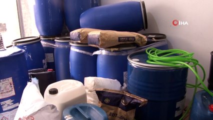 3 katlı sahte deterjan üretim tesisinde şaşırtan sistem