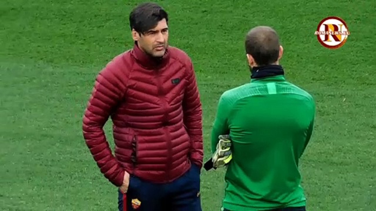 I faccia a faccia di Trigoria: Pau Lopez e Fonseca, Mancini e Dzeko a confronto