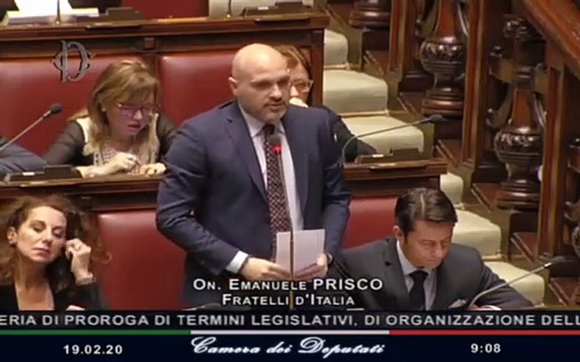 La dichiarazione di voto di Emanuele Prisco sul Milleproroghe  (19.02.20)