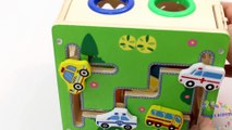 Learn Colors With Animal - Learning Colors Shapes Vehicles Animals with Wooden Box Hammer Balls Toy