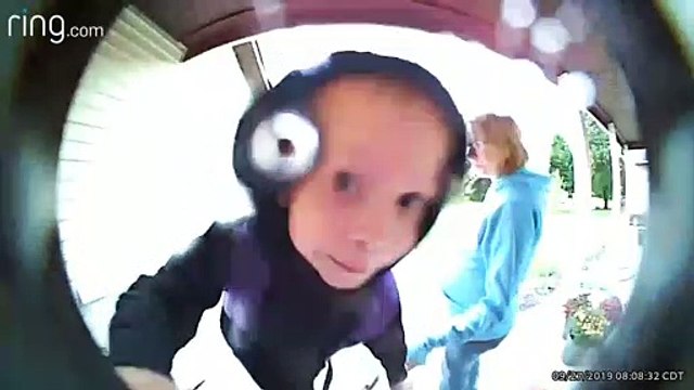 Little Boy Licks Doorbell