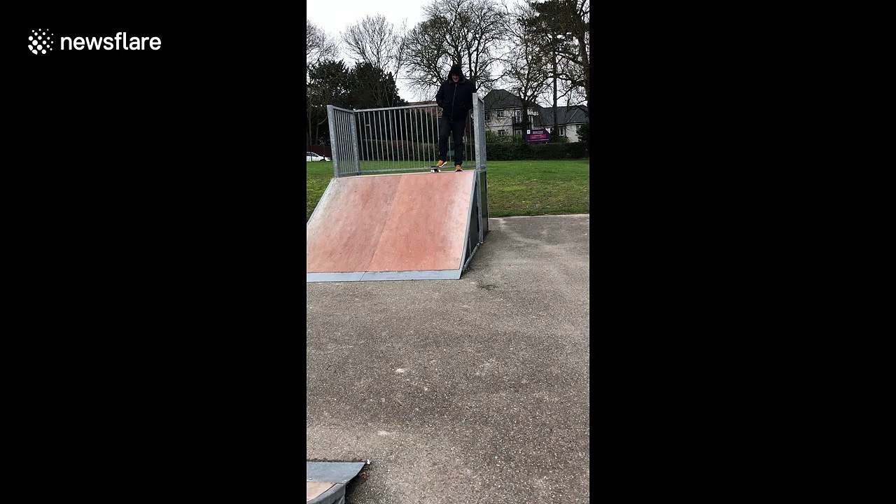 Father fails at showing off his skateboarding skills in shocking wipeout
