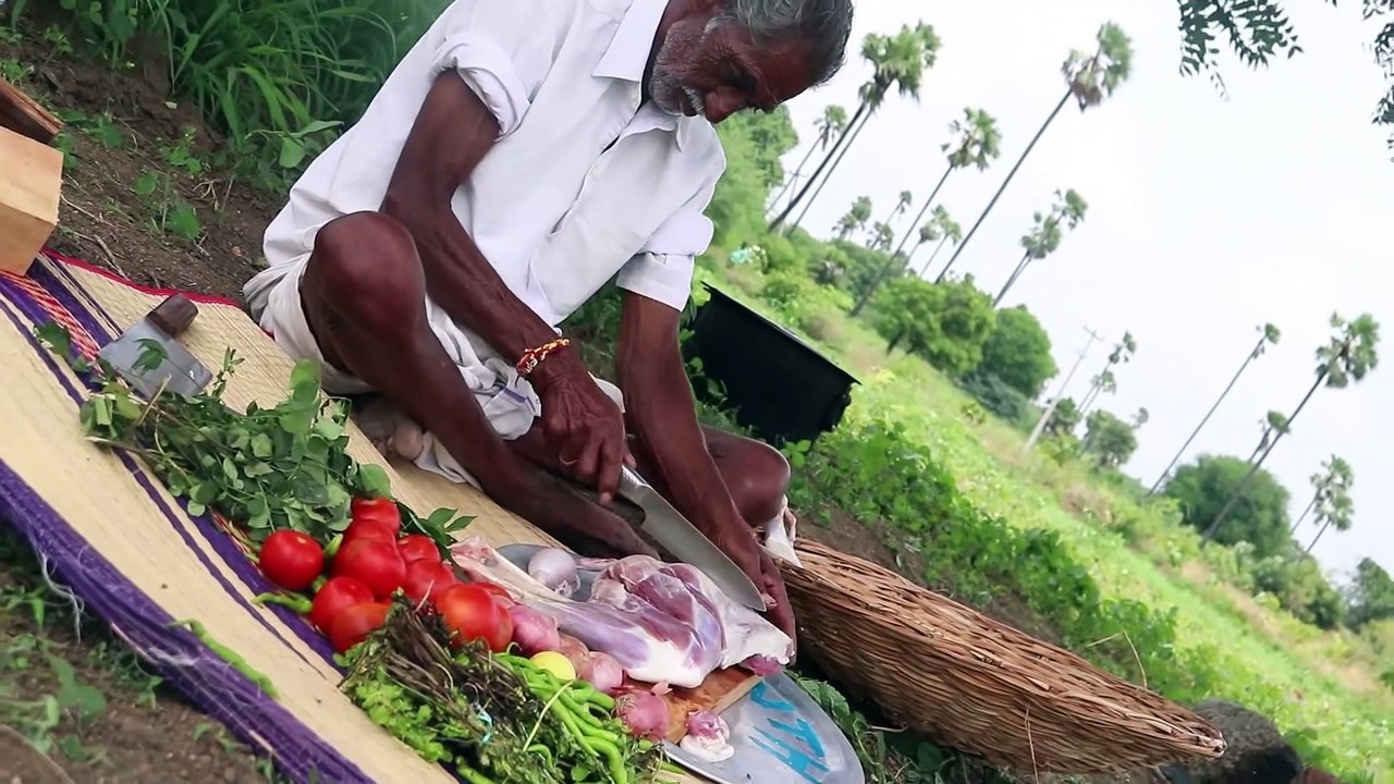 Mutton lamb recipe Prepared by My Grandpa - Cooking Goat Big Legs in My Village - Grandpa Kitchen