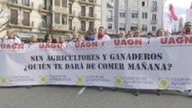 Agricultores y ganaderos se manifiestan en Pamplona y Granada