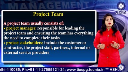 BBA || Ms. KIRTI MIGLANI || CONCEPT OF PROJECT MANAGEMENT -  2 || TIAS || TECNIA TV