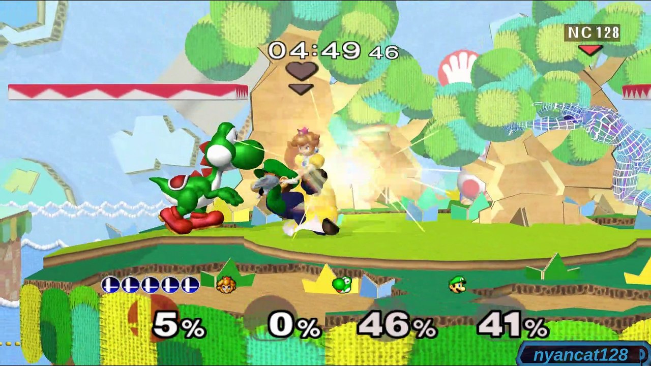 Super Smash Bros. Melee: Classic Mode as Chargeable Smash Attack Male Wireframe