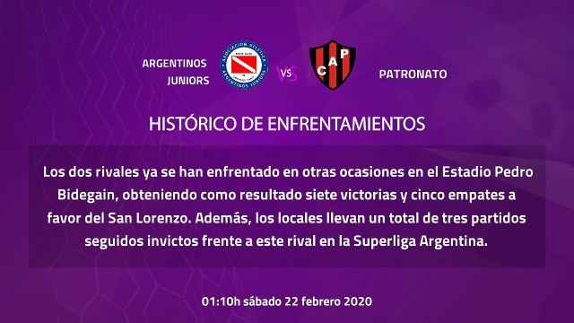 Previa partido entre Argentinos Juniors y Patronato Jornada 21 Superliga Argentina