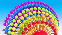 Lots of Lollipops 3D. Many candy for kids to learn Big 3D Spiral Lollipops Learning Colors for kids