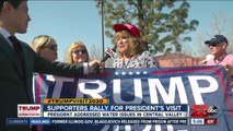 Over a thousand President Trump supporters were at Meadows Field Airport awaiting his arrival