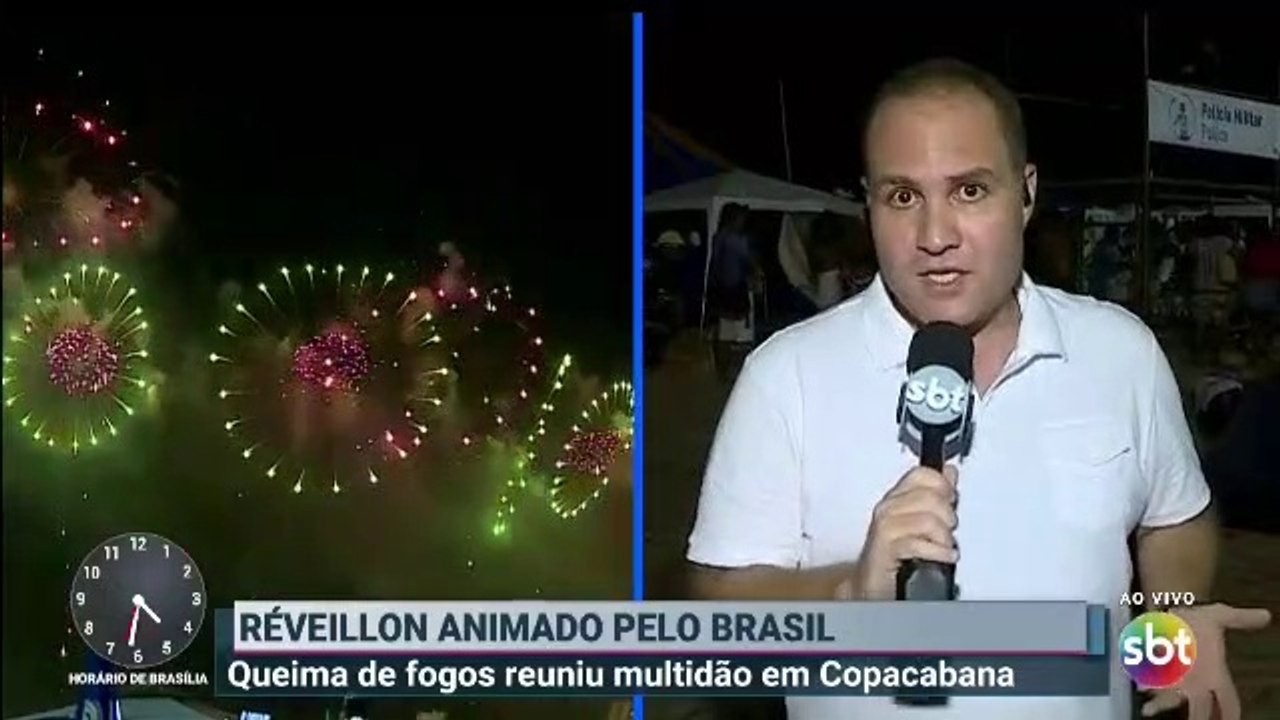Daniel Penna Firme acompanha como foi a queima de fogos em Copacabana - 1° Primeiro Impacto de 2020 (01/01/2020) (04h27) | SBT 2020