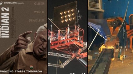 #Indian2 Sets Video : Kamal Haasan's 'Bharateeyudu 2' Sets Crane Mishap