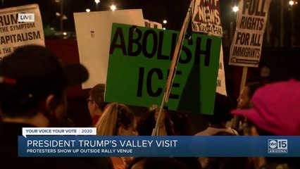 Trump protesters show up outside rally venue