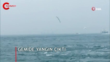 Gelibolu açıklarında seyir halindeki geminin kazan dairesinde yangın