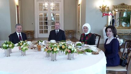 Ankara cumhurbaşkanı erdoğan, özbekistan cumhurbaşkanı ile kahvaltıda biraraya geldi