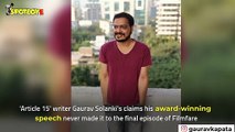 Filmfare Awards 2020: Article 15 Writer Gaurav Solanki ANGRY That His 'Assam Ki Awaaz' Speech Was Edited Out From Final Telecast
