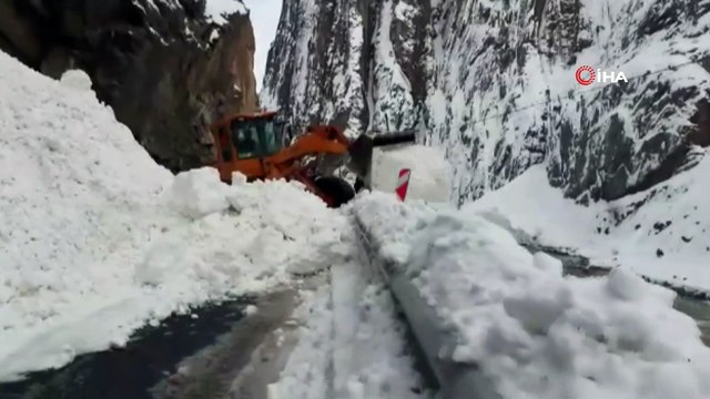 Hakkari-Van karayoluna çığ düştü