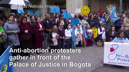 Protest against legalization of abortion in Colombia