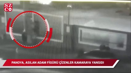 Beyoğlu’nda panoya çizilen asılan adam