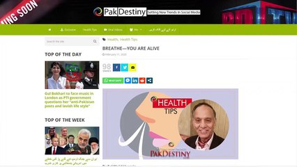 Breathe consciously to remain in the present moment, Health Tips by Col Wajid Hussain