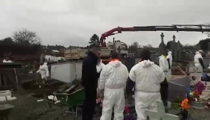 Sambreville: importante opération d'exhumations au cimetière de Falisolle