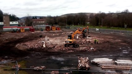Demolition work ahead of building a new whisky distillery in Wooler