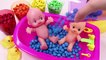 ToyMonster - Learn Colors Baby Doll Bath Time MandMs Chocolate and Ice Cream Cups Surprise Toys