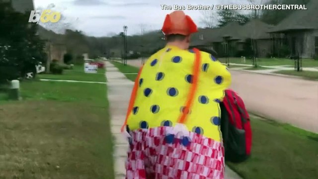 Oh, Brother! Big Bro Wears Funny Costumes to Embarrass Young Brother Getting Off the School Bus