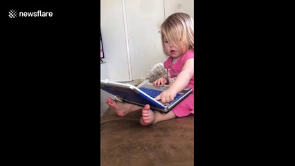 Adorably sassy UK girl is so OVER her laptop